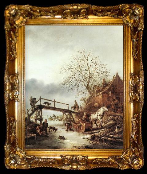 framed  OSTADE, Isaack van A Winter Scene  ag, ta009-2